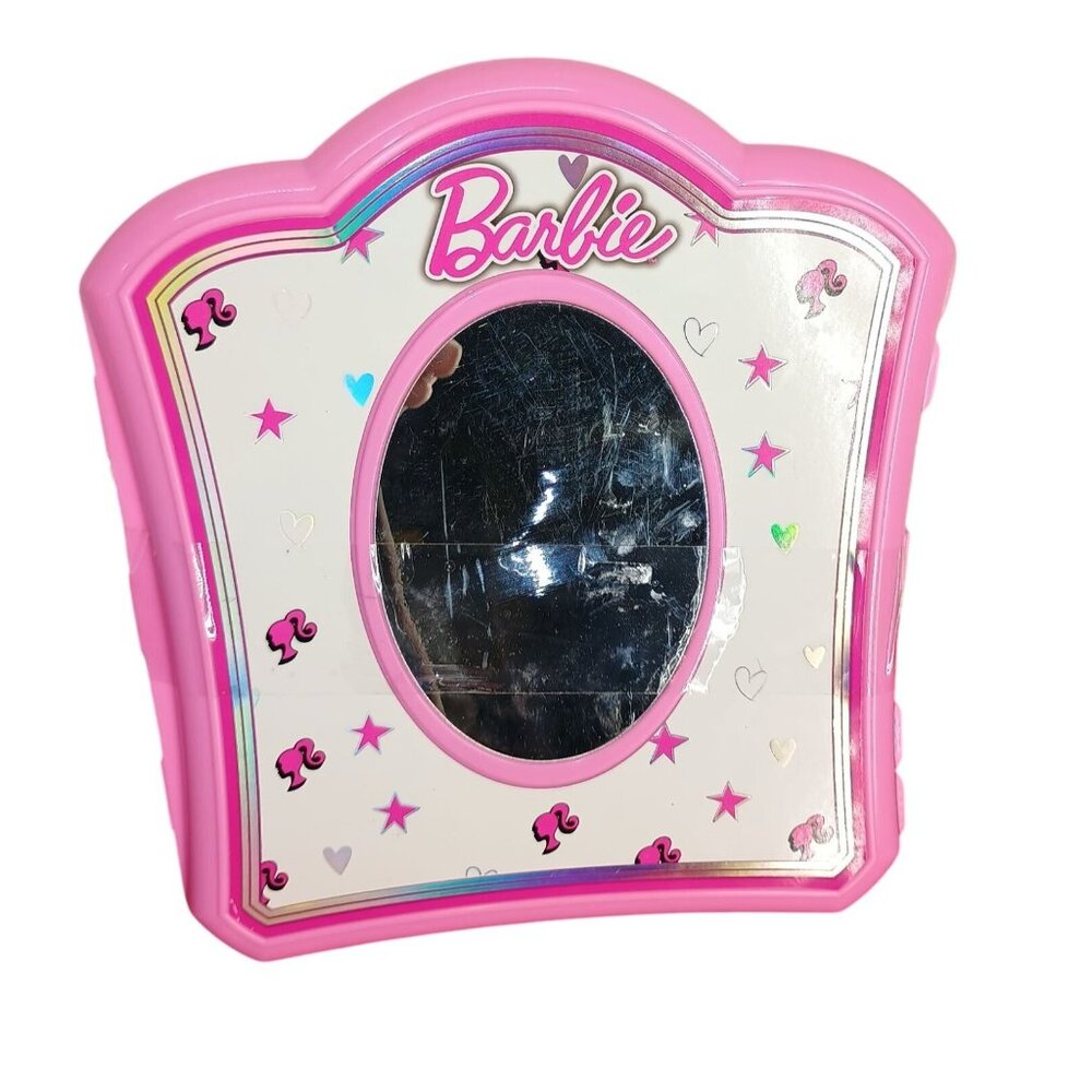 Vintage Barbie Pink Magnetic Fashion Playset With Mirror & Accessories